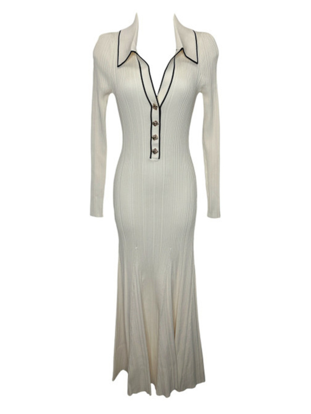 Self-Portrait Contrast Ribbed Knit Midi Dress NWT